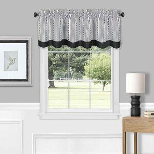 Westport Window Kitchen Curtains Valance (Black, 58" W x 14" L)
